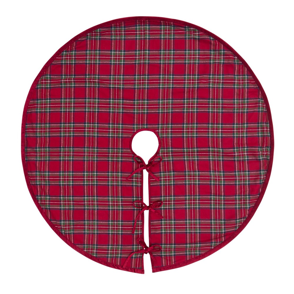 My Texas House Angie Red Plaid Christmas Tree Skirt 60" - 2026